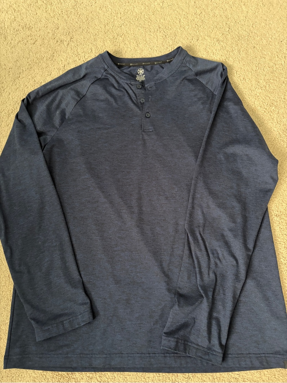 GAIAM Navy Long-Sleeve Henley Shirt